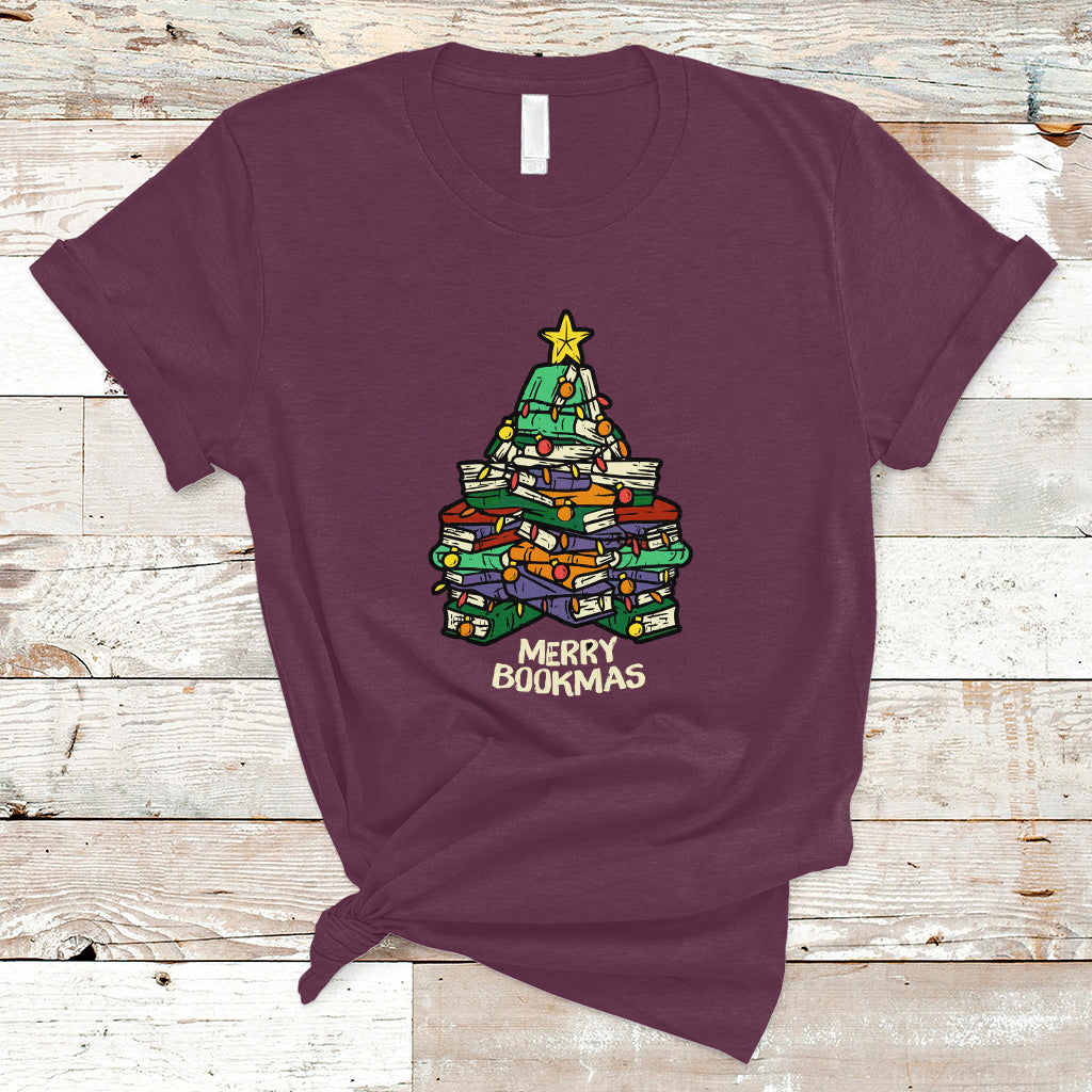 Reading T Shirt Merry Bookmas Christmas - Wonder Print Shop