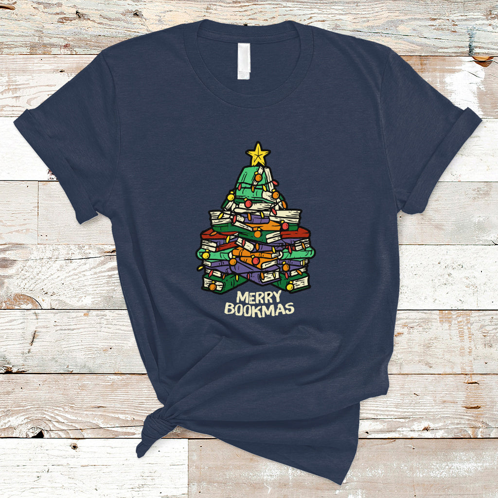 Reading T Shirt Merry Bookmas Christmas - Wonder Print Shop