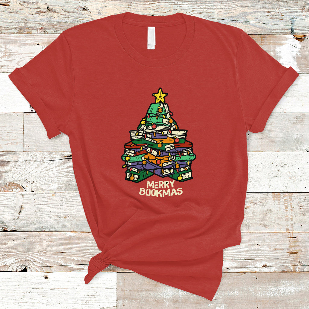 Reading T Shirt Merry Bookmas Christmas - Wonder Print Shop