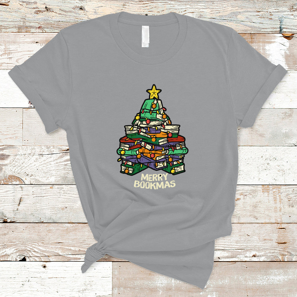 Reading T Shirt Merry Bookmas Christmas - Wonder Print Shop