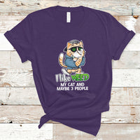 I Like Weed My Cat And 3 Maybe People Marijuana Leaf T Shirt - Wonder Print Shop