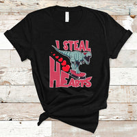 Valentines Day Dinosaur I Steal Hearts Skateboard T Shirt - Wonder Print Shop