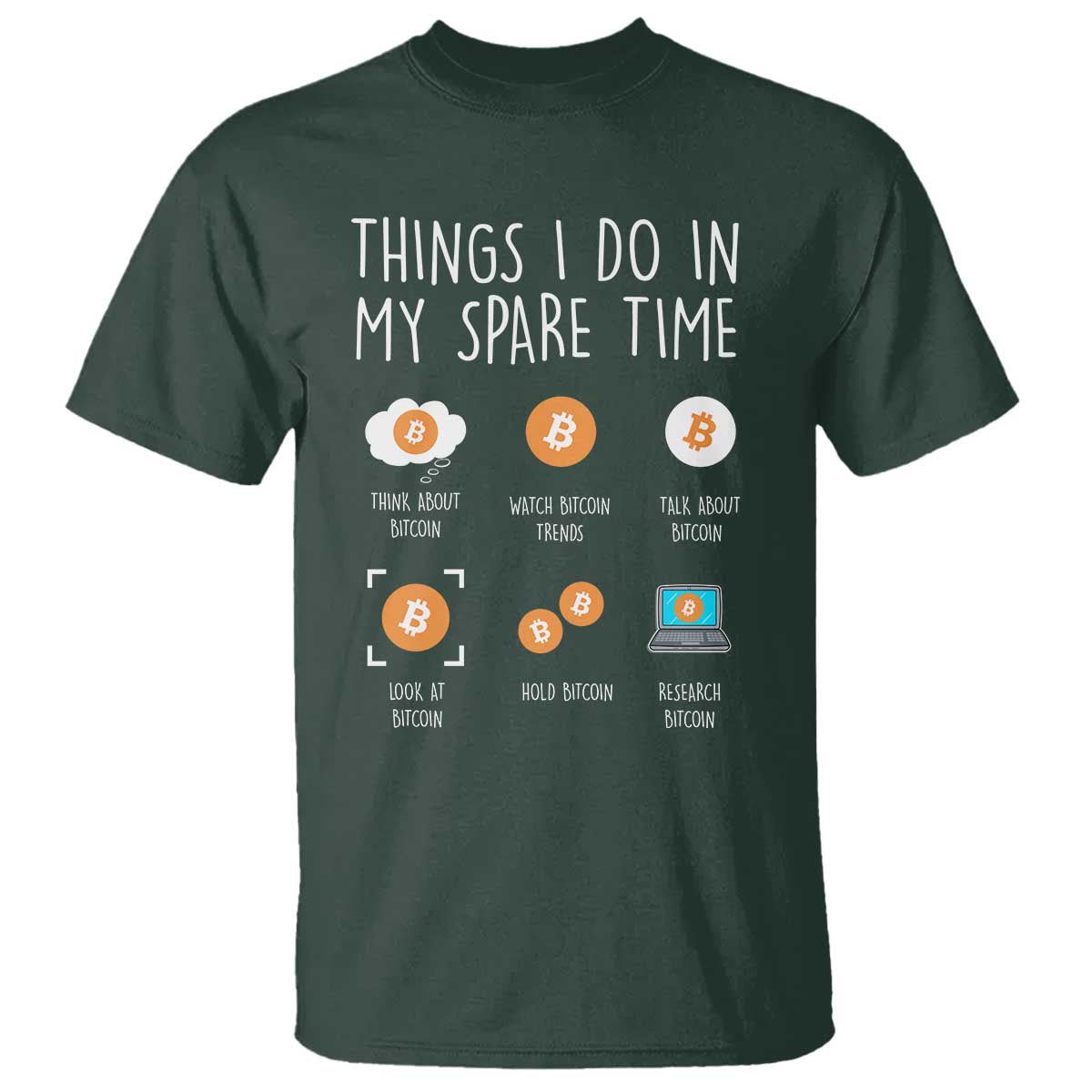 Funny Crypto Investing T Shirt Things I Do Spare Time Bitcoin BTC Crypto Cryptocurrency