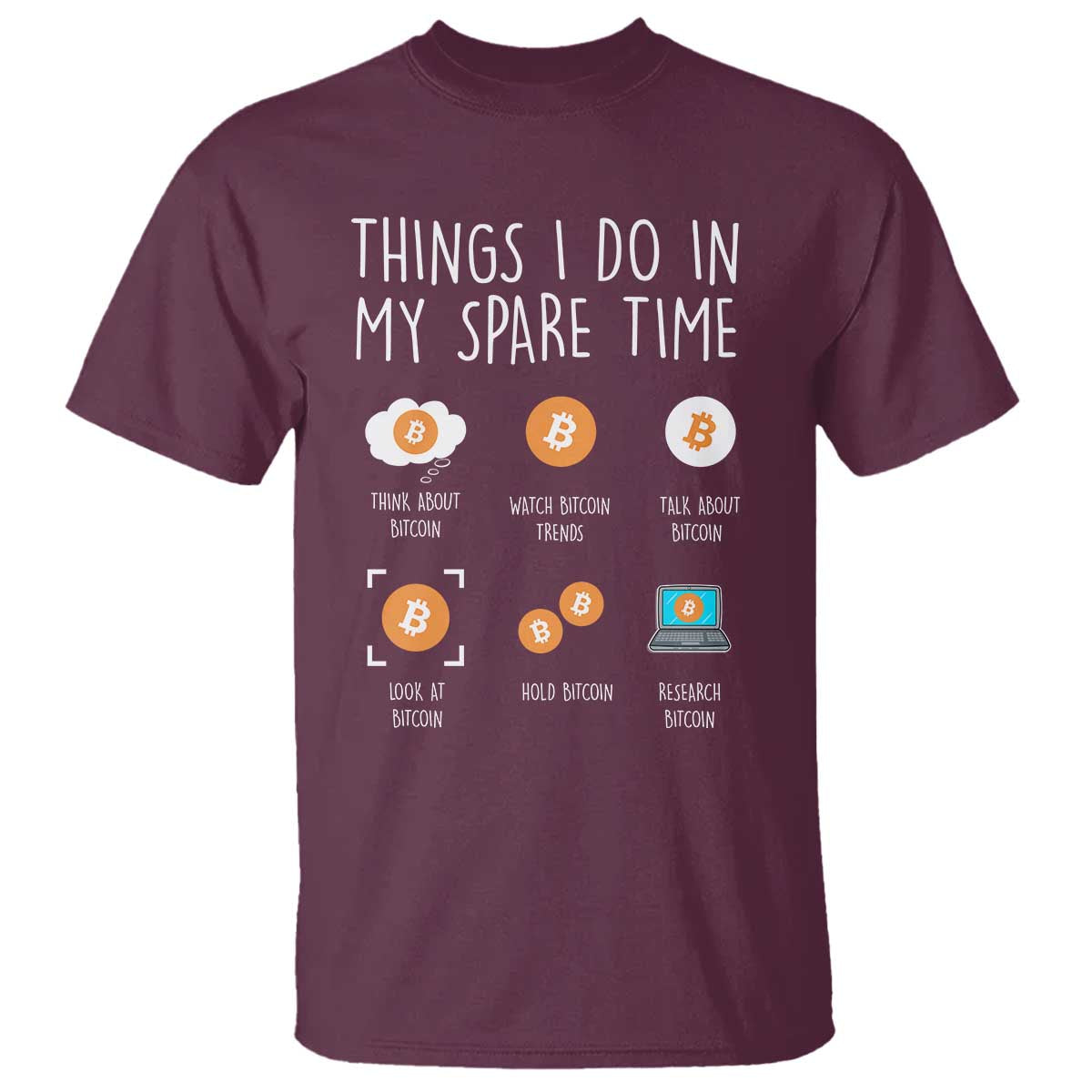 Funny Crypto Investing T Shirt Things I Do Spare Time Bitcoin BTC Crypto Cryptocurrency