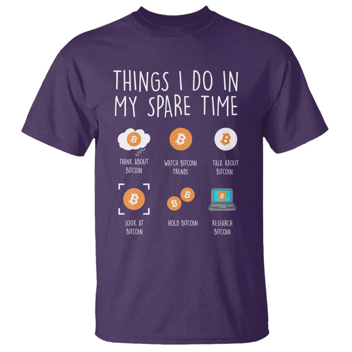 Funny Crypto Investing T Shirt Things I Do Spare Time Bitcoin BTC Crypto Cryptocurrency