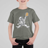 Funny Crypto Investing T Shirt For Kid Bitcoin HODL BTC Astronaut Trader