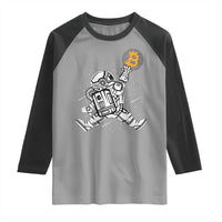 Funny Crypto Investing Raglan Shirt Bitcoin HODL BTC Astronaut Trader
