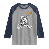 Funny Crypto Investing Raglan Shirt Bitcoin HODL BTC Astronaut Trader
