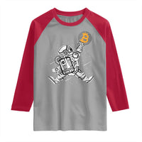 Funny Crypto Investing Raglan Shirt Bitcoin HODL BTC Astronaut Trader