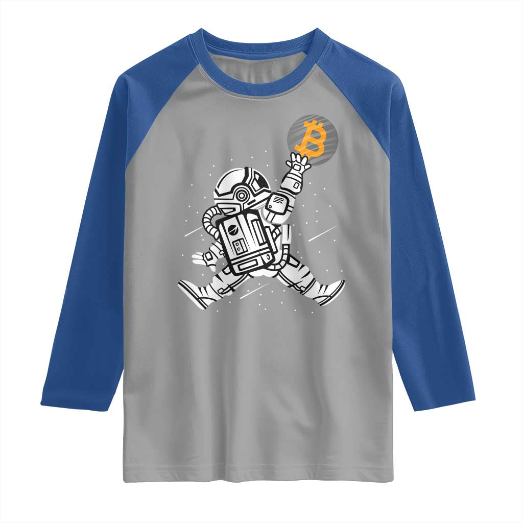 Funny Crypto Investing Raglan Shirt Bitcoin HODL BTC Astronaut Trader