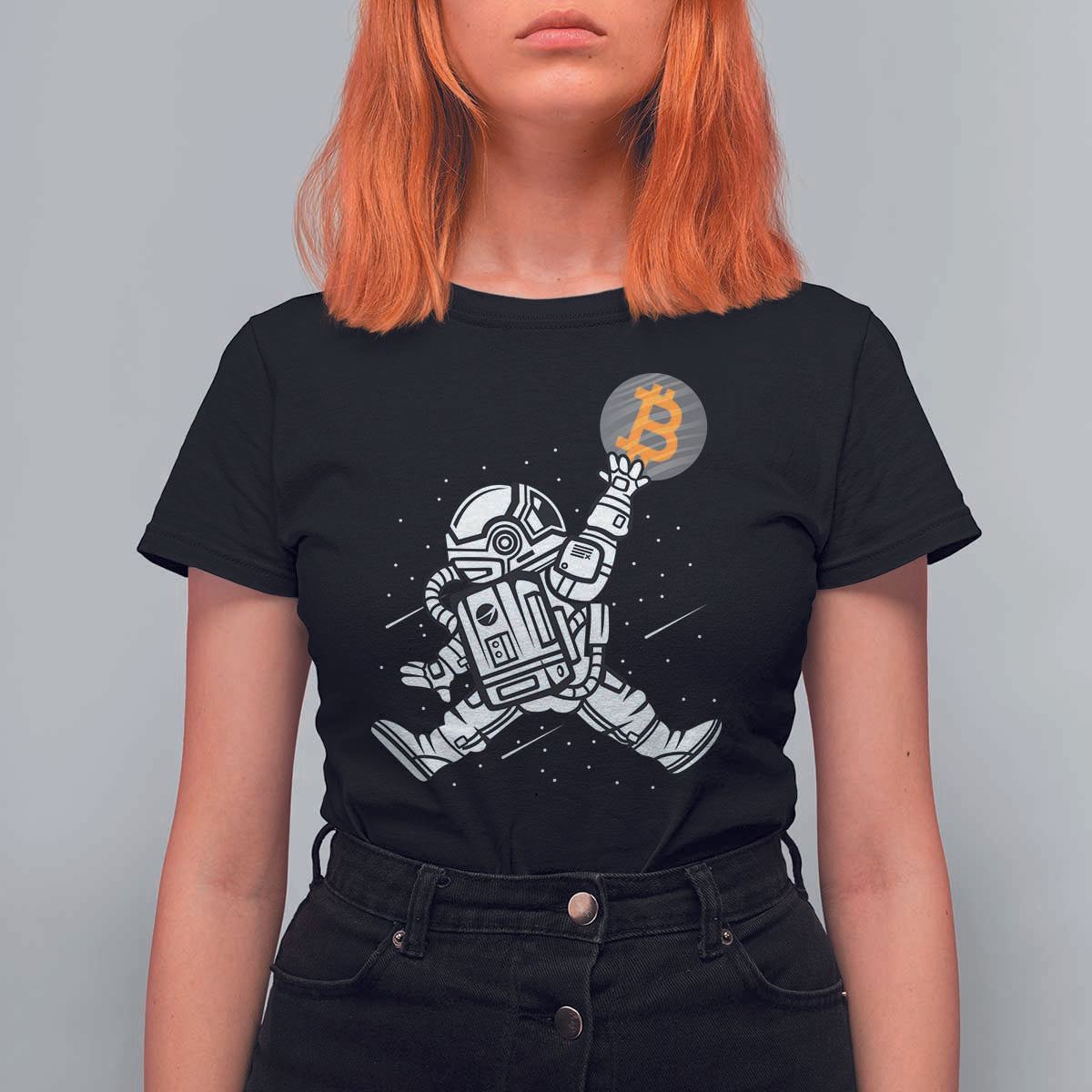 Funny Crypto Investing T Shirt For Women Bitcoin HODL BTC Astronaut Trader