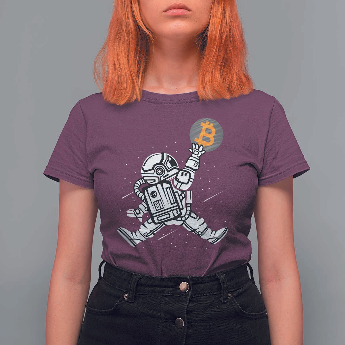 Funny Crypto Investing T Shirt For Women Bitcoin HODL BTC Astronaut Trader