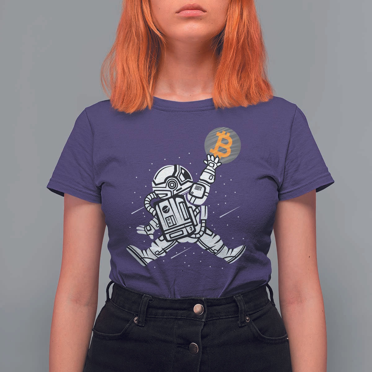 Funny Crypto Investing T Shirt For Women Bitcoin HODL BTC Astronaut Trader