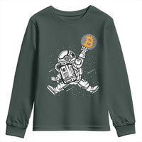 Funny Crypto Investing Youth Sweatshirt Bitcoin HODL BTC Astronaut Trader