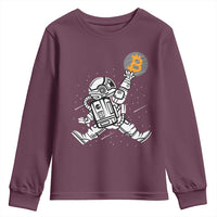 Funny Crypto Investing Youth Sweatshirt Bitcoin HODL BTC Astronaut Trader