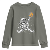 Funny Crypto Investing Youth Sweatshirt Bitcoin HODL BTC Astronaut Trader