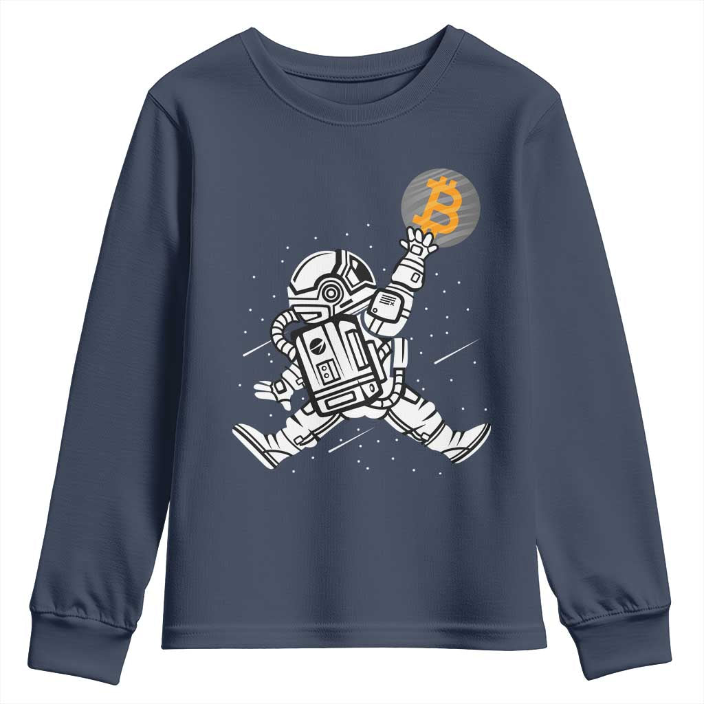 Funny Crypto Investing Youth Sweatshirt Bitcoin HODL BTC Astronaut Trader