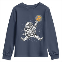 Funny Crypto Investing Youth Sweatshirt Bitcoin HODL BTC Astronaut Trader
