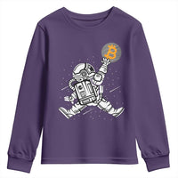 Funny Crypto Investing Youth Sweatshirt Bitcoin HODL BTC Astronaut Trader