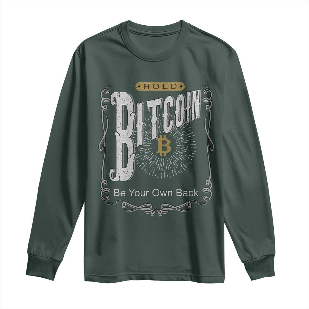 Funny Crypto Investing Long Sleeve Shirt Vintage Bitcoin HODL Be Your Own Bank Cryptocurrency