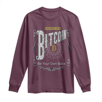 Funny Crypto Investing Long Sleeve Shirt Vintage Bitcoin HODL Be Your Own Bank Cryptocurrency