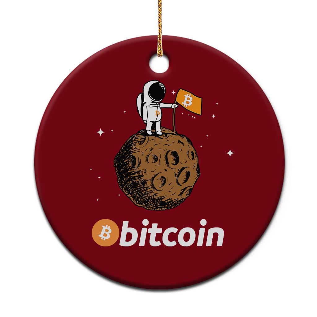 Funny Crypto Investing Ceramic Ornament Bitcoin BTC Crypto to the Moon Graphic Featuring Astronaut - Wonder Print Shop