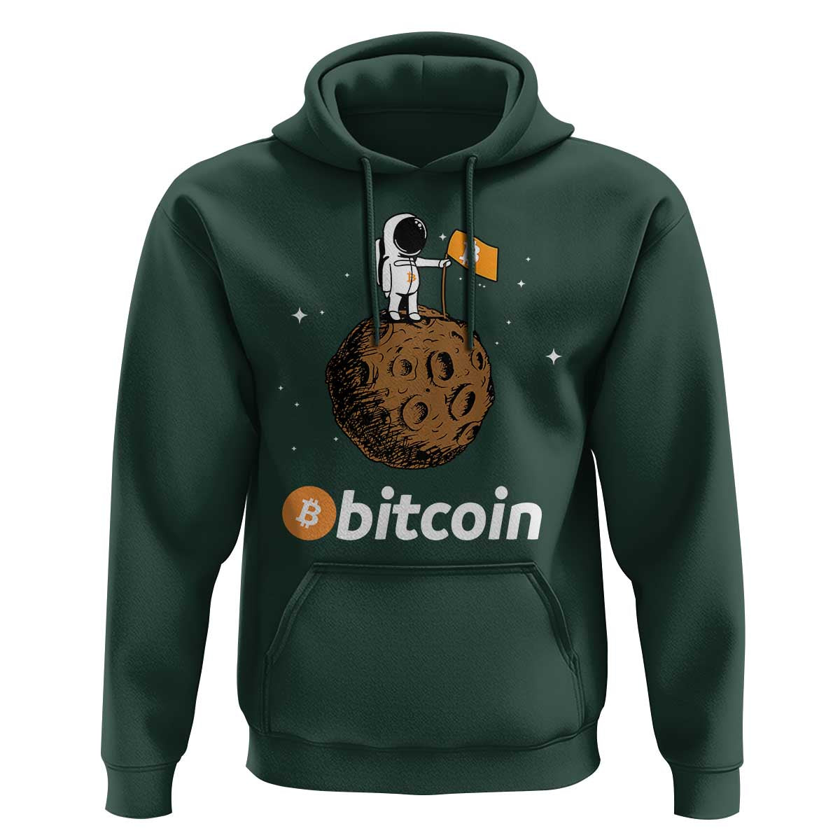 Funny Crypto Investing Hoodie Bitcoin BTC Crypto to the Moon Graphic Featuring Astronaut