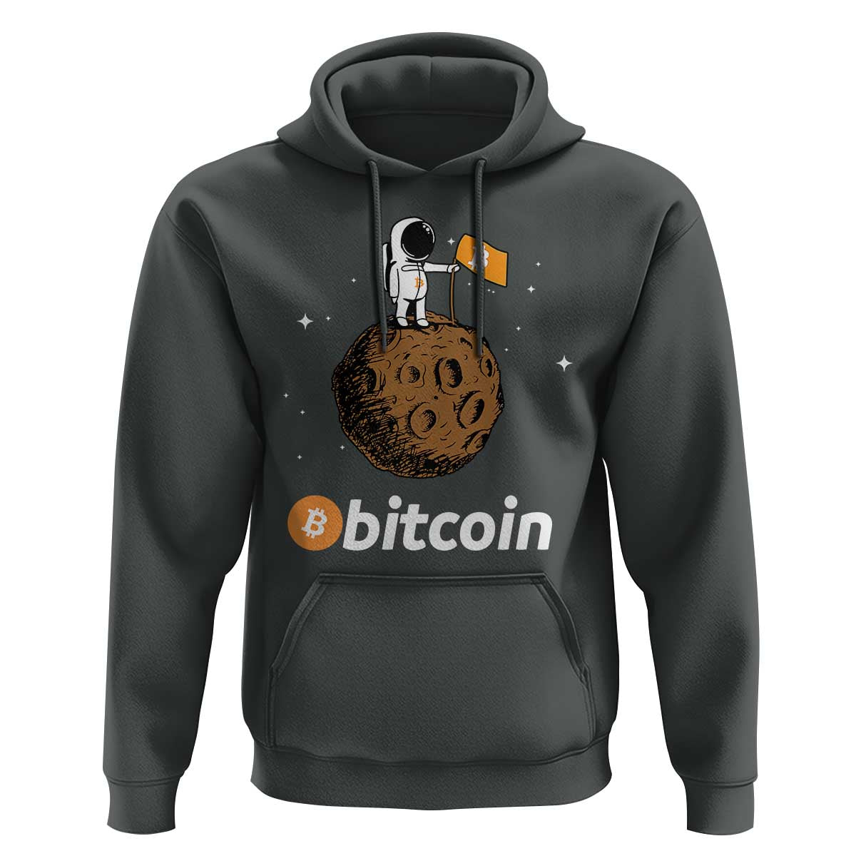 Funny Crypto Investing Hoodie Bitcoin BTC Crypto to the Moon Graphic Featuring Astronaut