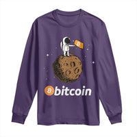 Funny Crypto Investing Long Sleeve Shirt Bitcoin BTC Crypto to the Moon Graphic Featuring Astronaut