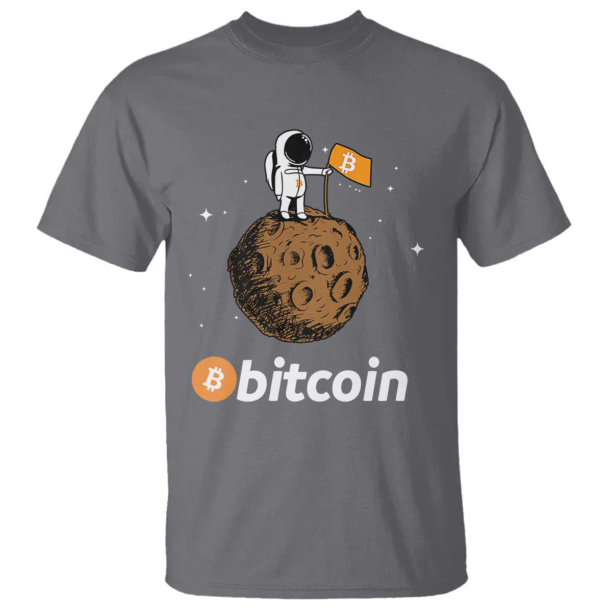 Funny Crypto Investing T Shirt Bitcoin BTC Crypto to the Moon Graphic Featuring Astronaut