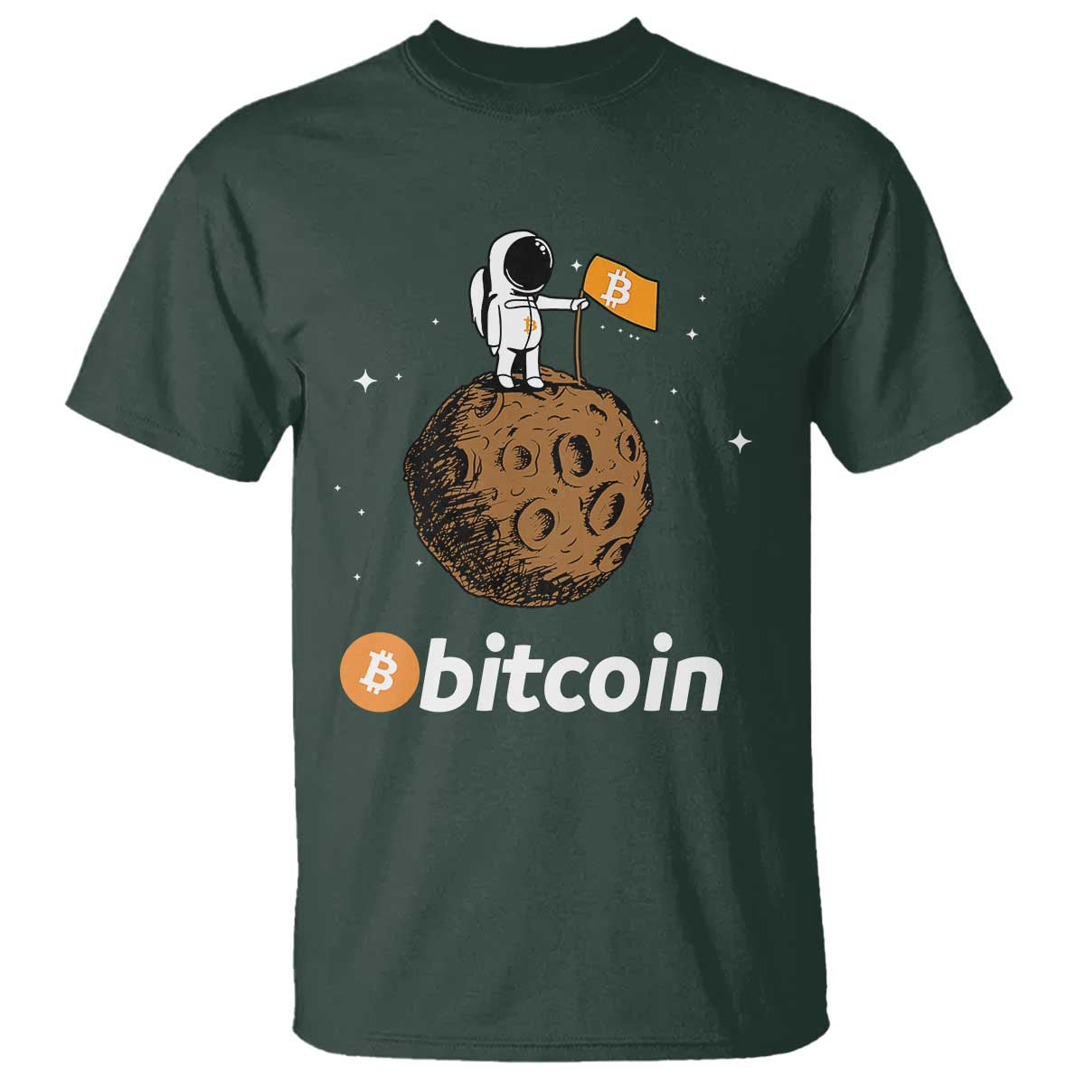 Funny Crypto Investing T Shirt Bitcoin BTC Crypto to the Moon Graphic Featuring Astronaut