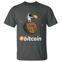 Funny Crypto Investing T Shirt Bitcoin BTC Crypto to the Moon Graphic Featuring Astronaut