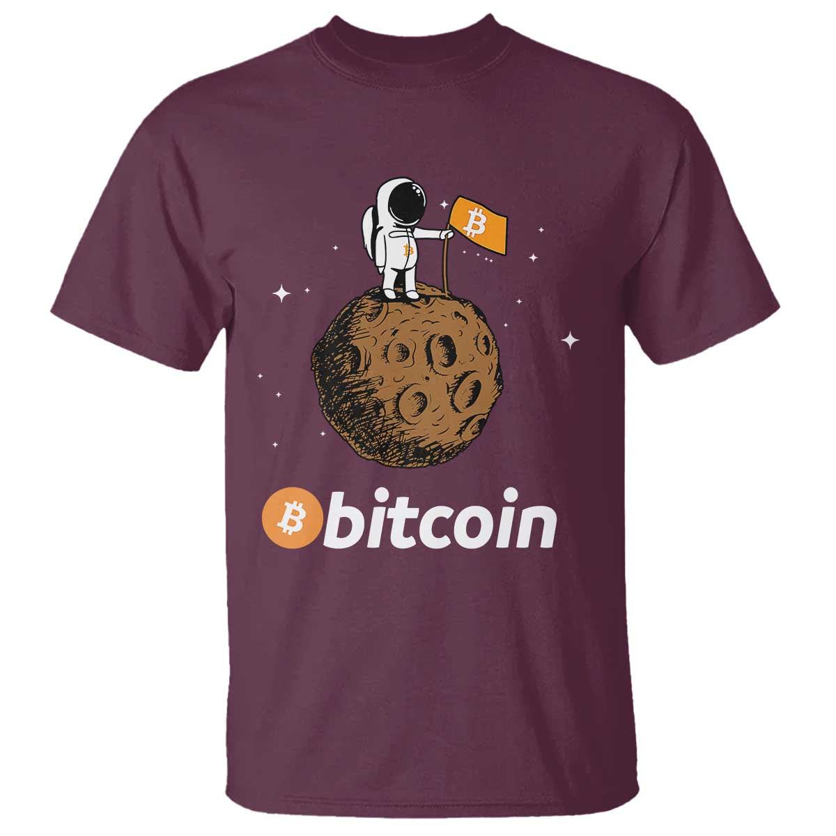 Funny Crypto Investing T Shirt Bitcoin BTC Crypto to the Moon Graphic Featuring Astronaut