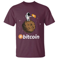 Funny Crypto Investing T Shirt Bitcoin BTC Crypto to the Moon Graphic Featuring Astronaut