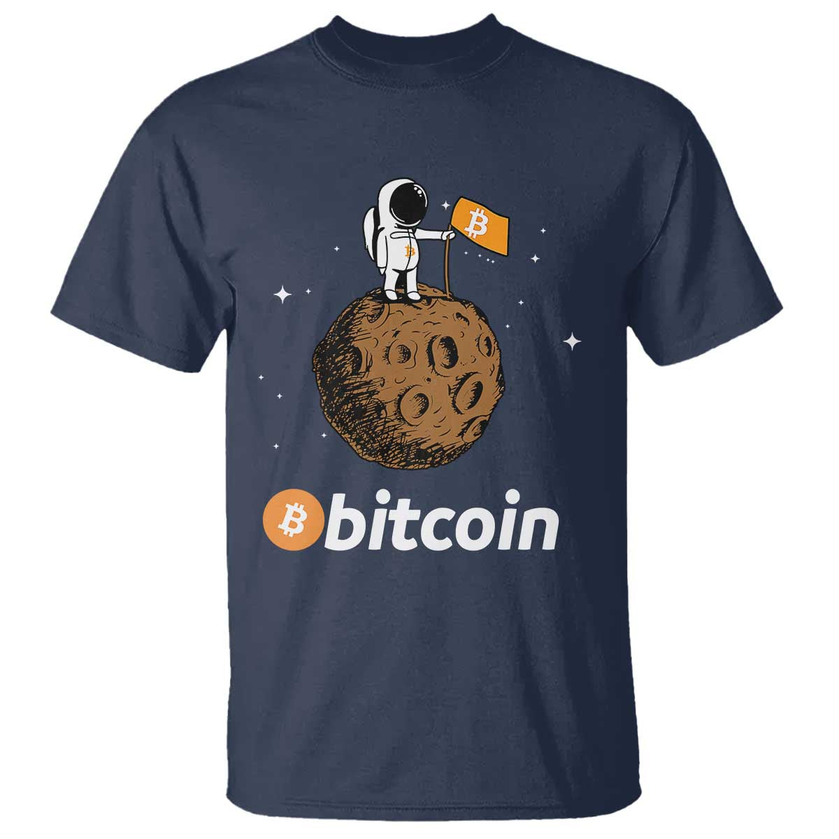 Funny Crypto Investing T Shirt Bitcoin BTC Crypto to the Moon Graphic Featuring Astronaut