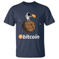 Funny Crypto Investing T Shirt Bitcoin BTC Crypto to the Moon Graphic Featuring Astronaut