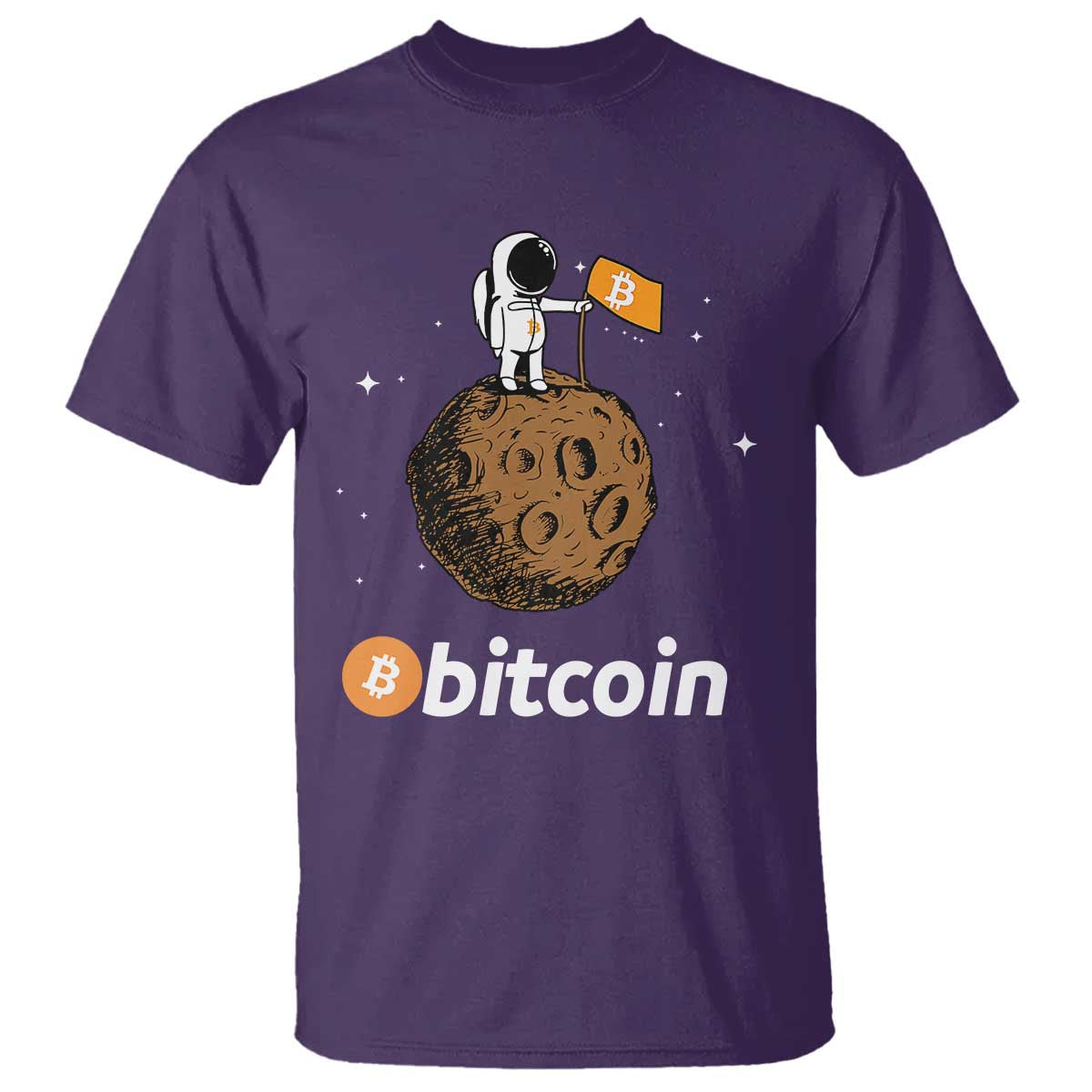 Funny Crypto Investing T Shirt Bitcoin BTC Crypto to the Moon Graphic Featuring Astronaut