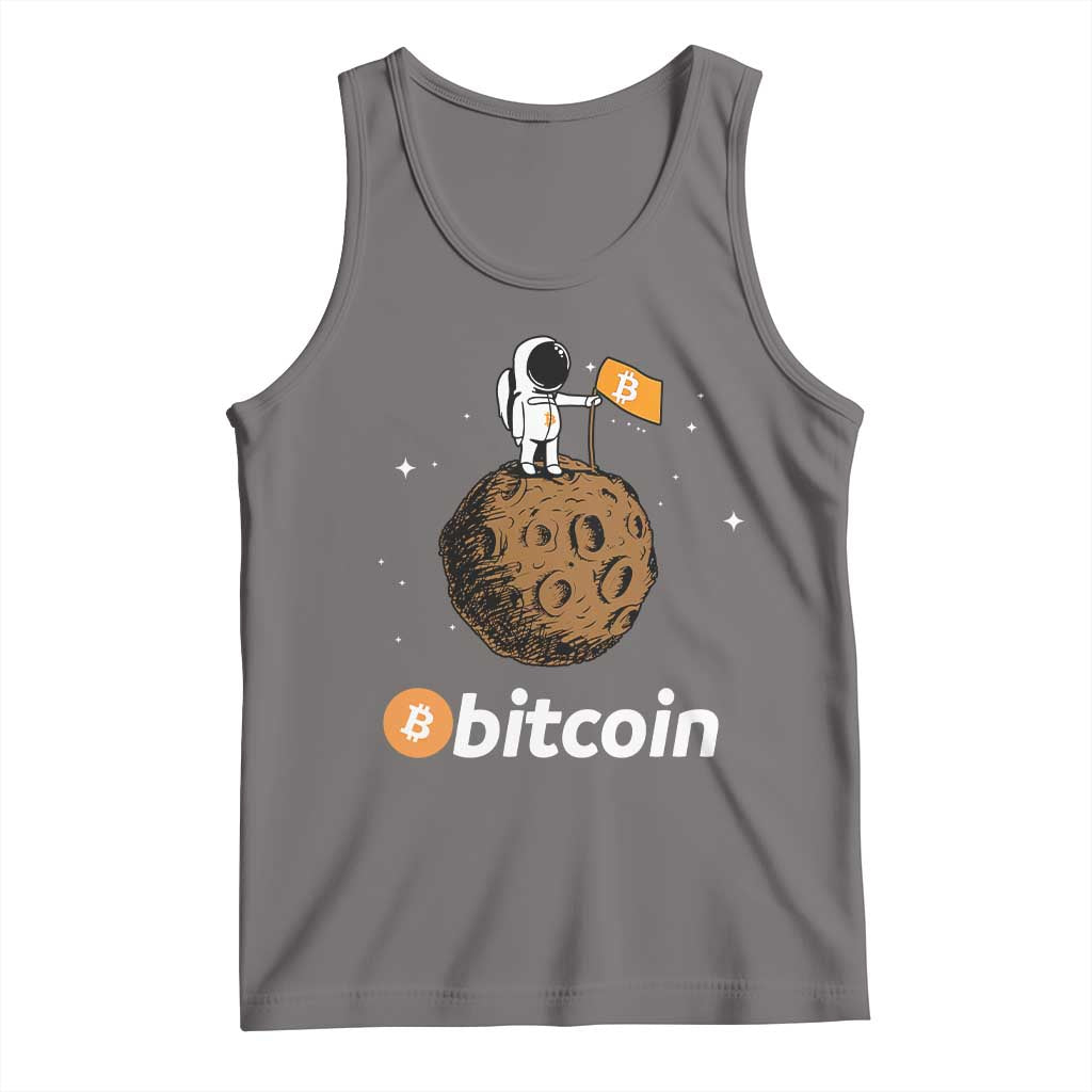 Funny Crypto Investing Tank Top Bitcoin BTC Crypto to the Moon Graphic Featuring Astronaut