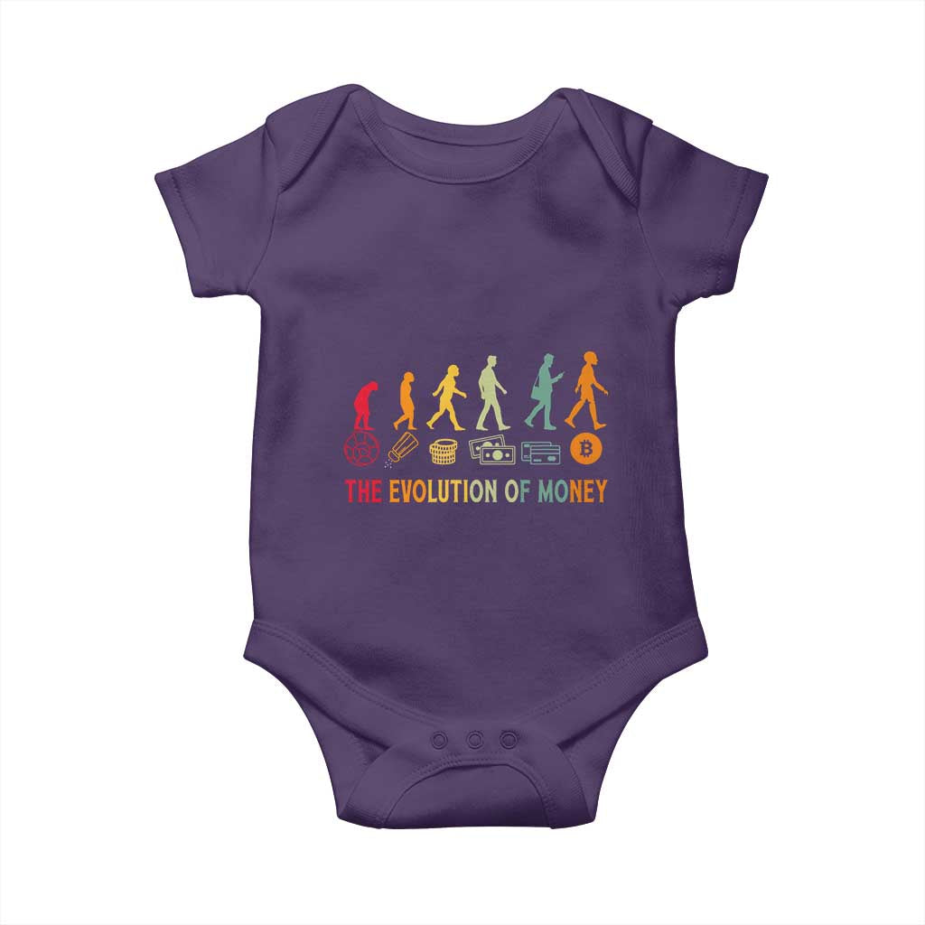 Funny Crypto Investing Baby Onesie The Evolution Of Money Bitcoin BTC Cryptocurrency