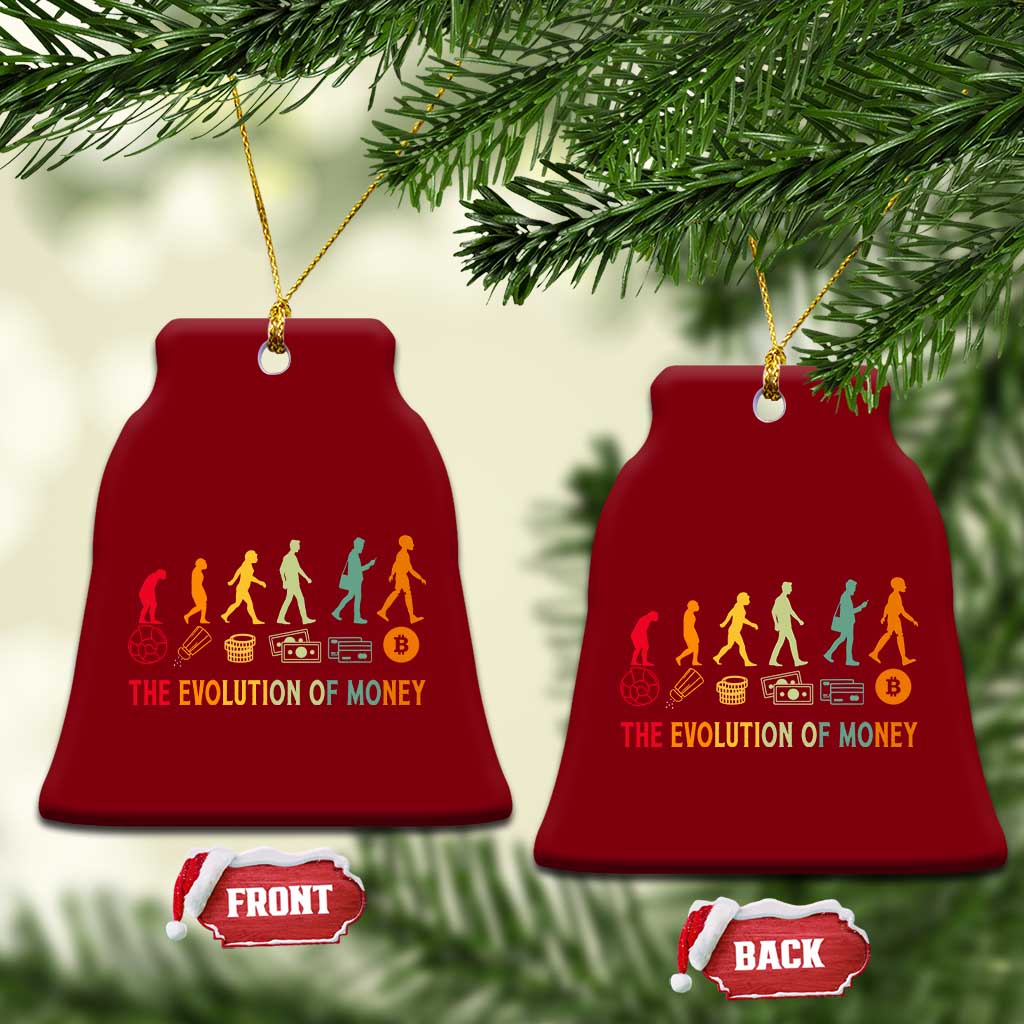 Funny Crypto Investing Ceramic Ornament The Evolution Of Money Bitcoin BTC Cryptocurrency - Wonder Print Shop