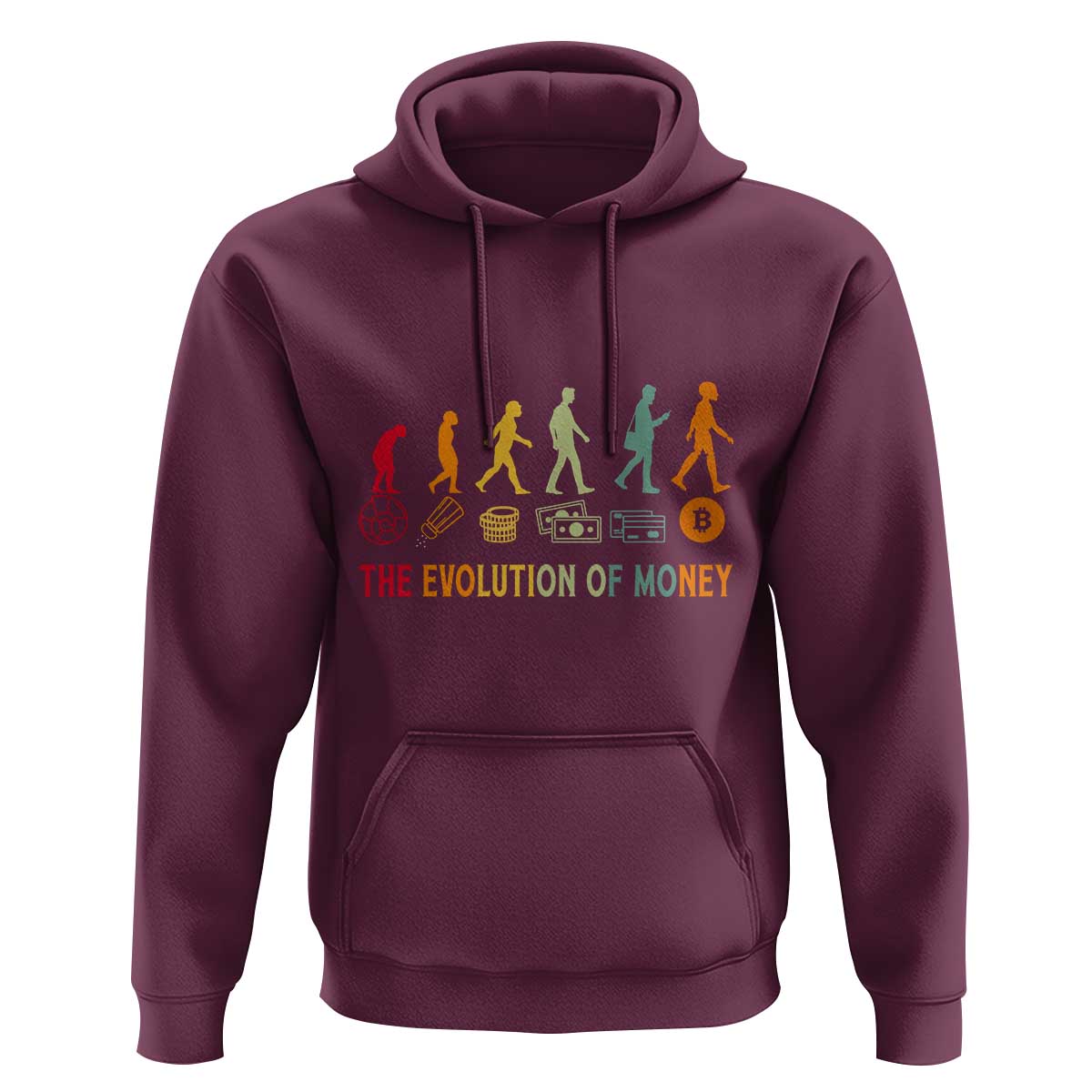 Funny Crypto Investing Hoodie The Evolution Of Money Bitcoin BTC Cryptocurrency