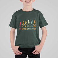 Funny Crypto Investing T Shirt For Kid The Evolution Of Money Bitcoin BTC Cryptocurrency