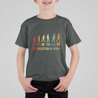 Funny Crypto Investing T Shirt For Kid The Evolution Of Money Bitcoin BTC Cryptocurrency