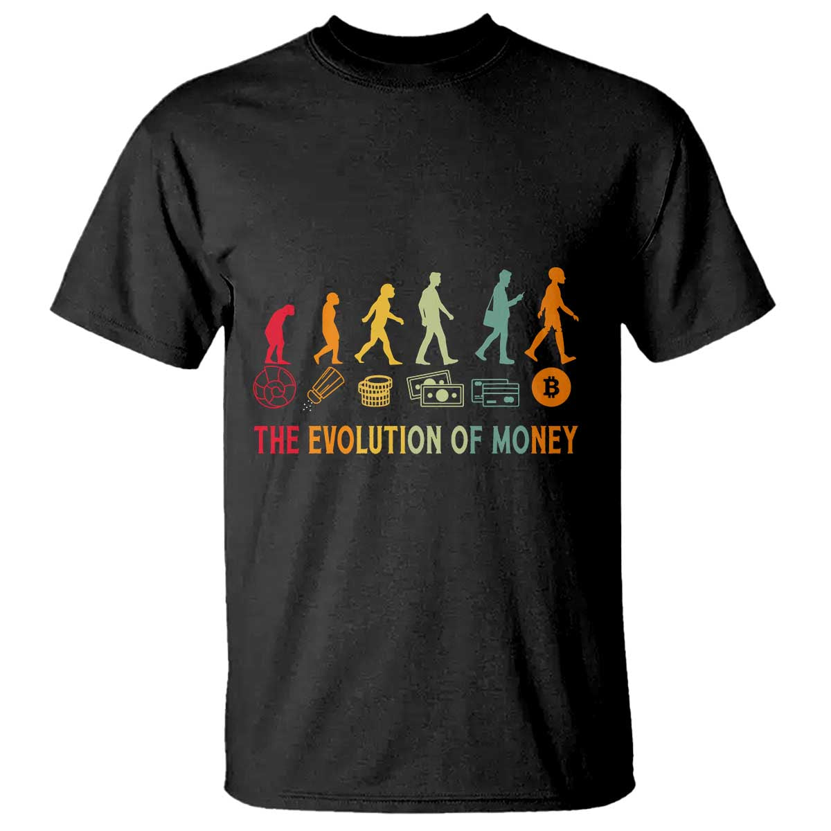Funny Crypto Investing T Shirt The Evolution Of Money Bitcoin BTC Cryptocurrency