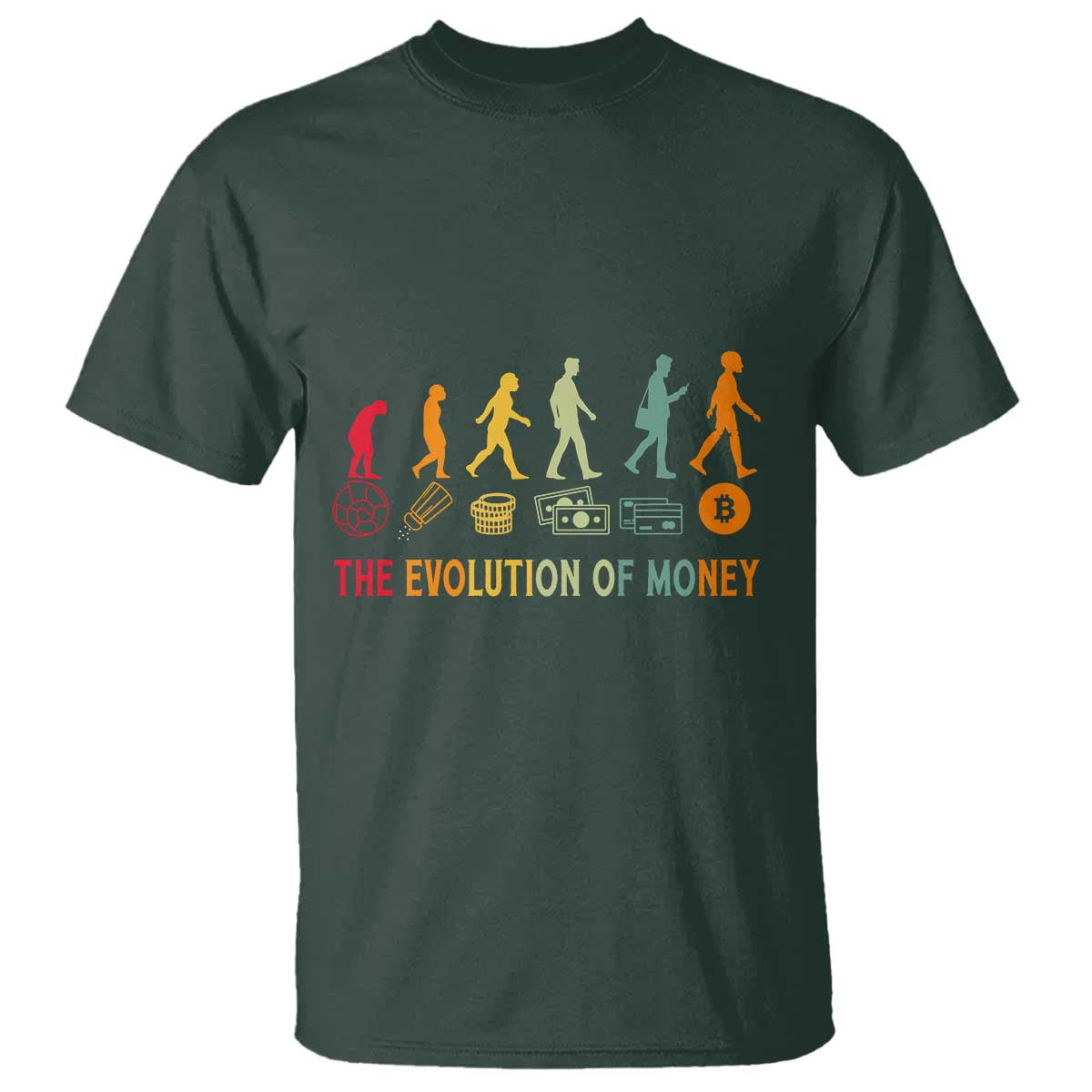 Funny Crypto Investing T Shirt The Evolution Of Money Bitcoin BTC Cryptocurrency