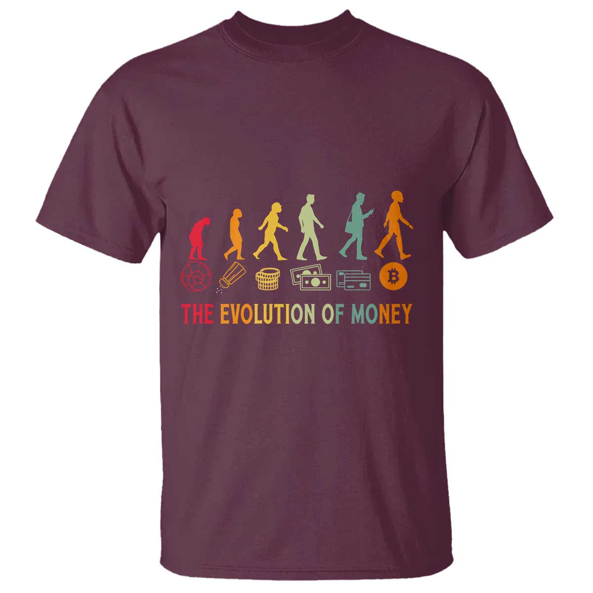 Funny Crypto Investing T Shirt The Evolution Of Money Bitcoin BTC Cryptocurrency