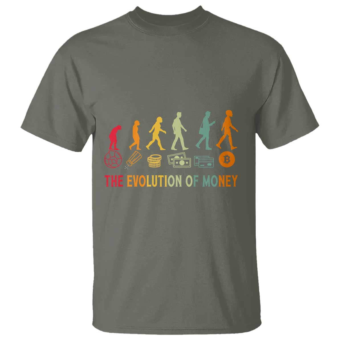 Funny Crypto Investing T Shirt The Evolution Of Money Bitcoin BTC Cryptocurrency