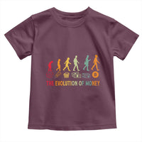 Funny Crypto Investing Toddler T Shirt The Evolution Of Money Bitcoin BTC Cryptocurrency
