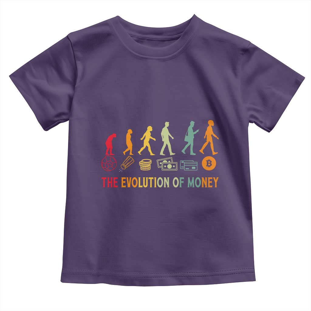 Funny Crypto Investing Toddler T Shirt The Evolution Of Money Bitcoin BTC Cryptocurrency