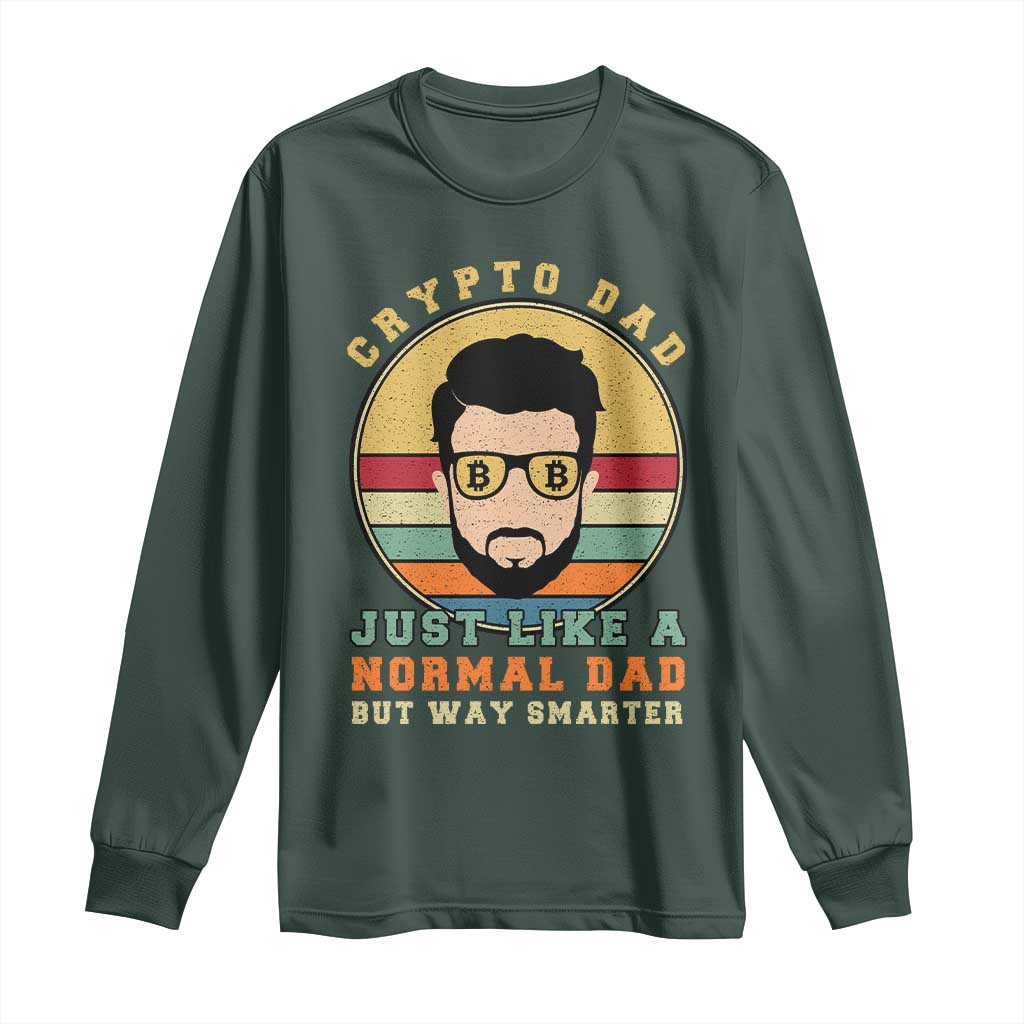 Funny Crypto Dad Long Sleeve Shirt Just Like A Normal Dad But Way Cooler Cryptocurrency Retro